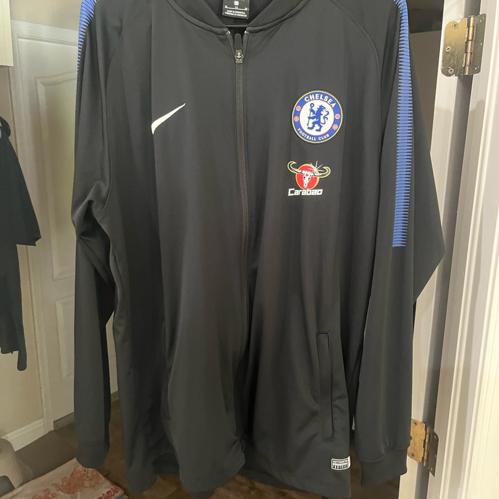 Nike Black and Blue Chelsea FC tracksuit jacket
